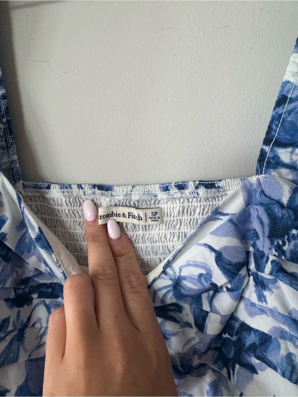 Abercrombie & Fitch Blue Floral Puff-Sleeve Midi Dress - Picture 3 of 4